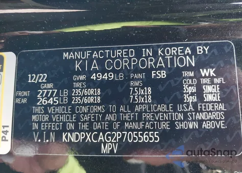 2023 Kia Sportage Hybrid Sx-Prestige from USA, damaged, VIN KNDPXCAG2P7055655